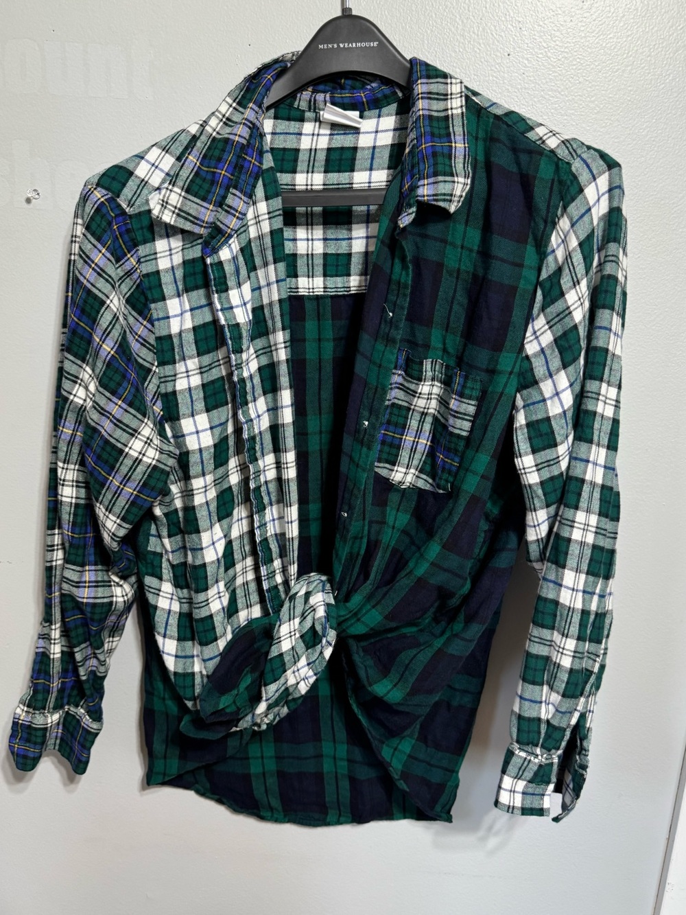 GAP Green and Navy Plaid Button-Down Shirt